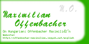 maximilian offenbacher business card